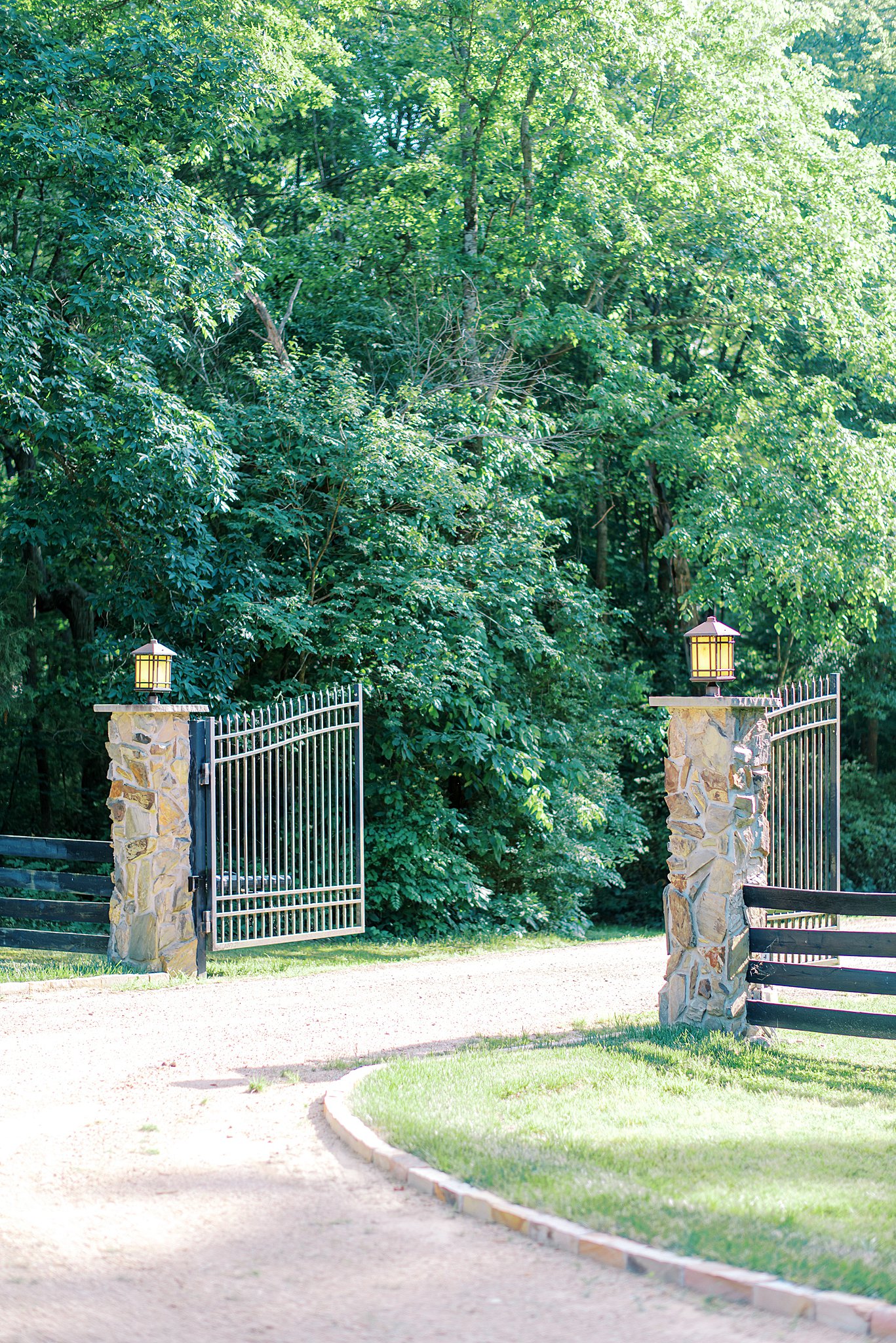 Details of an entrance gate to Morning Glory Farm